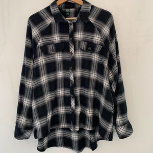 Black oversized plaid shirt
